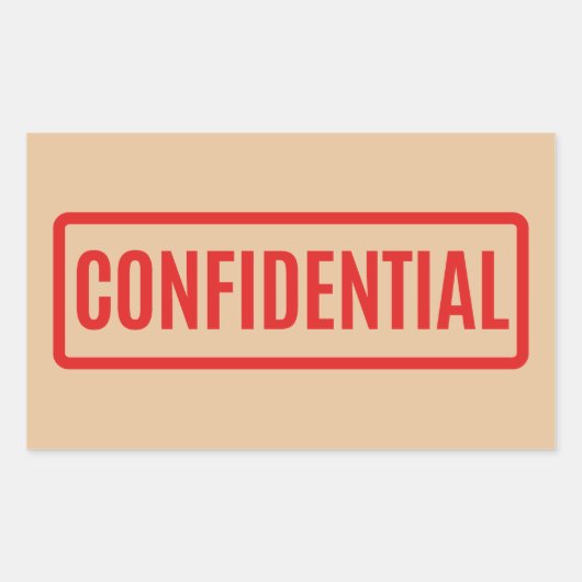 Sticker Rectangulaire Confidentiel (Devant)