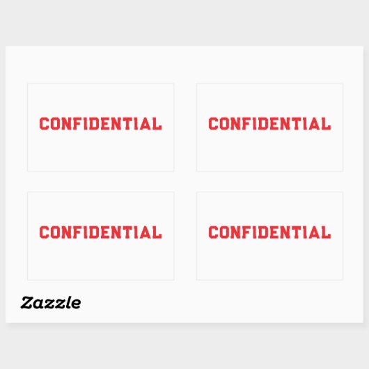 Sticker Rectangulaire Confidentiel (Feuille)