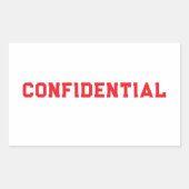Sticker Rectangulaire Confidentiel (Devant)