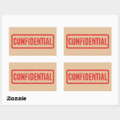 Sticker Rectangulaire Confidentiel Emballé (Feuille)