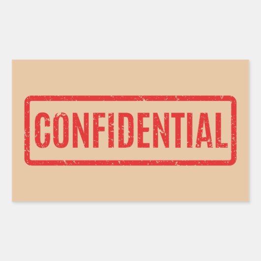 Sticker Rectangulaire Confidentiel Emballé (Devant)