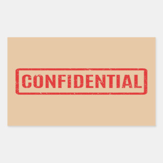 Sticker Rectangulaire Confidentiel Emballé
