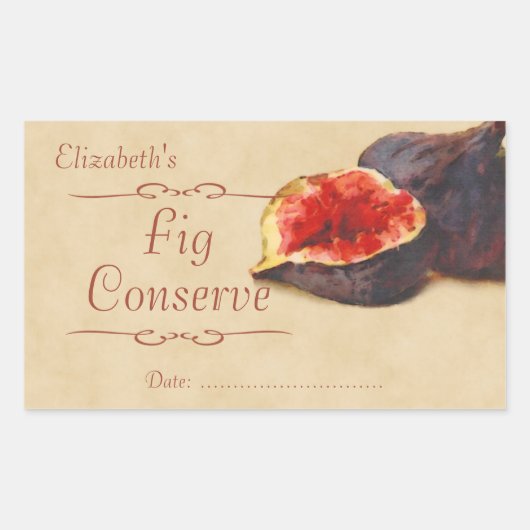 Sticker Rectangulaire Confiture de figues ou conservation (Devant)