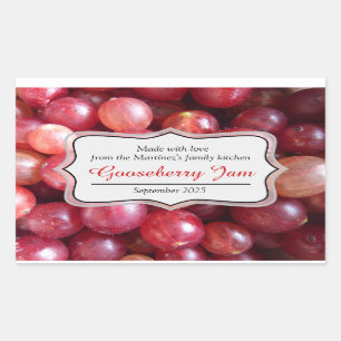 Sticker Rectangulaire Confiture de gooseberry préserver rouge autocollan
