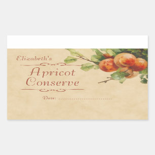 Sticker Rectangulaire Confiture ou conserve d'abricot