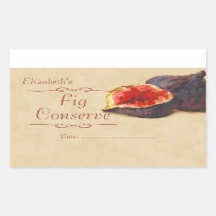 Sticker Rectangulaire Confiture ou mise en boîte de figue