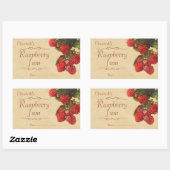 Sticker Rectangulaire Confiture ou mise en boîte de framboise (Feuille)