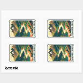 Sticker Rectangulaire Congaree River Caroline du Sud Couleurs (Feuille)