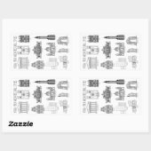 Sticker Rectangulaire Connaissez vos styles architecturaux Bâtiments (Feuille)