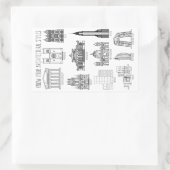 Sticker Rectangulaire Connaissez vos styles architecturaux Bâtiments (Sac)