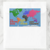 Sticker Rectangulaire Connaître Dieu et le faire connaître Monde Felté (Sac)