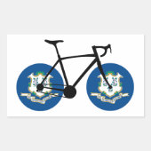 Sticker Rectangulaire Connecticut Flag Cycling (Devant)