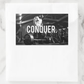 Sticker Rectangulaire CONQUER - "Construction du corps" Exercice Motivat (Sac)