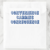 Sticker Rectangulaire Conséquence des transports de commodité (Sac)