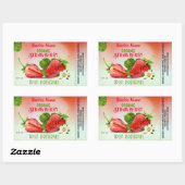 Sticker Rectangulaire Conserve de fruits aux fraises (Feuille)