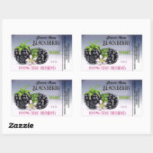 Sticker Rectangulaire Conserve de fruits de mûre (Feuille)