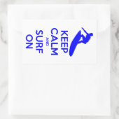 Sticker Rectangulaire Conserver le calme et le Surf (Sac)