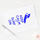 Sticker Rectangulaire Conserver le calme et le Surf (Enveloppe)