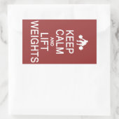 Sticker Rectangulaire Conserver le calme et les poids de levage autocoll (Sac)