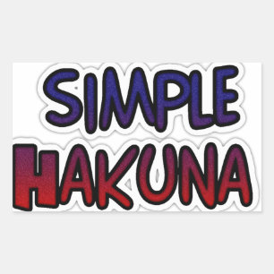 Sticker Rectangulaire Conserver Simple Hakuna Matata Art Print