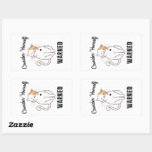 Sticker Rectangulaire Considérez-vous averti chat mal (Feuille)