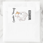 Sticker Rectangulaire Considérez-vous averti chat mal (Sac)