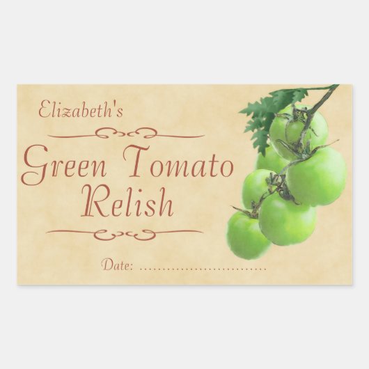 Sticker Rectangulaire Consommation de tomate verte (Devant)