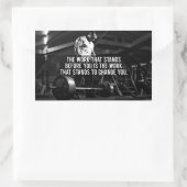 Sticker Rectangulaire "Construction du corps" Motivation de l'entraîneme (Sac)
