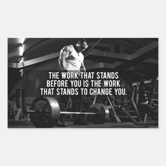 Sticker Rectangulaire "Construction du corps" Motivation de l'entraîneme (Devant)