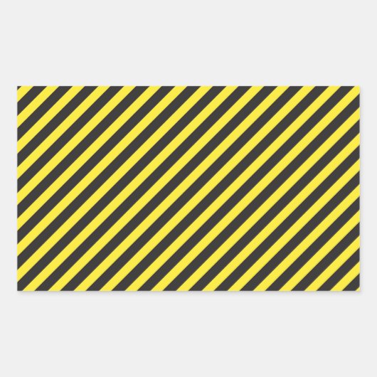 Sticker Rectangulaire Construction par bandes - Diagonale jaune et noire (Devant)