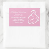 Sticker Rectangulaire Consultant en lactation Expert en allaitement rose (Sac)