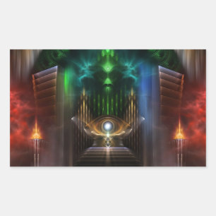 Sticker Rectangulaire Contempler L'Art Fractal De L'Oz