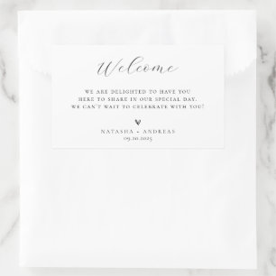 Sticker Rectangulaire Contemporain Chic Minimaliste Bienvenue