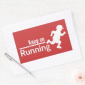 Sticker Rectangulaire Continuez à Courir en Grunge Blanc (Enveloppe)