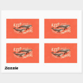 Sticker Rectangulaire Continuez à nager Baleines (Feuille)