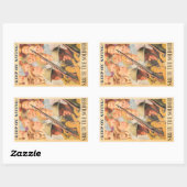 Sticker Rectangulaire Continuez À Sauver. Réimpression de l'affiche brit (Feuille)