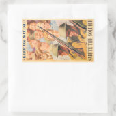 Sticker Rectangulaire Continuez À Sauver. Réimpression de l'affiche brit (Sac)
