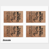 Sticker Rectangulaire Contrabass Clarinet Sens La Musique Rectangulaire  (Feuille)