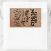 Sticker Rectangulaire Contrabass Clarinet Sens La Musique Rectangulaire  (Sac)