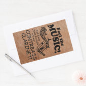 Sticker Rectangulaire Contrabass Clarinet Sens La Musique Rectangulaire  (Enveloppe)