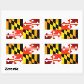 Sticker Rectangulaire Contraste coloré Marylander Drapeau (Feuille)