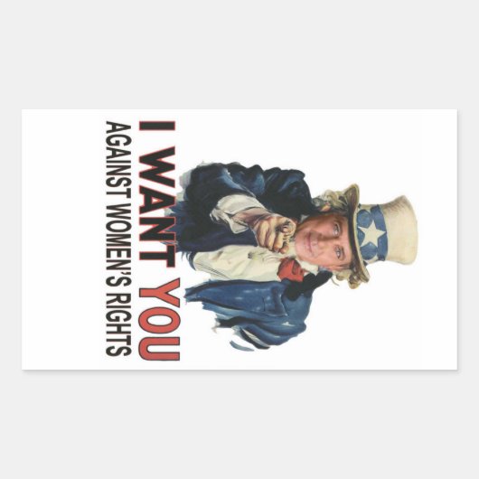 Sticker Rectangulaire Contre les droits de la femme (Devant)