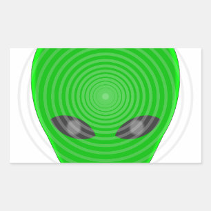 Sticker Rectangulaire Contrôle mental de la tête de l'Alien