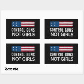 Sticker Rectangulaire Contrôlez les armes à feu, pas les filles (Feuille)