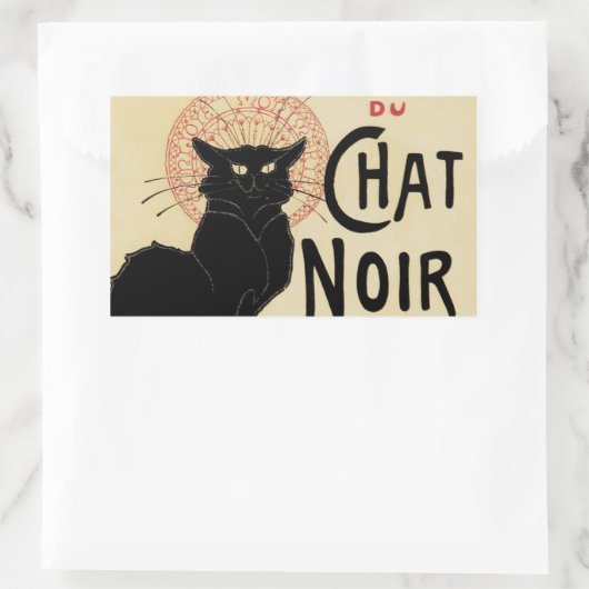 Sticker Rectangulaire Conversation Noir~Chat noir (Sac)