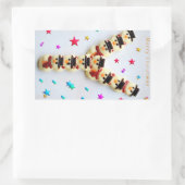 Sticker Rectangulaire Cookies chocolat de Noël enneigés (Sac)