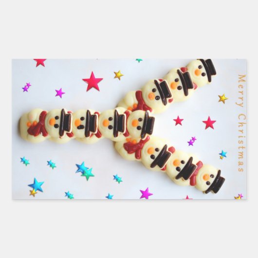 Sticker Rectangulaire Cookies chocolat de Noël enneigés (Devant)