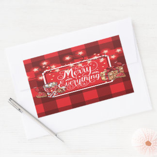 Sticker Rectangulaire Cookies et cacao Joyer Noël