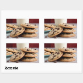Sticker Rectangulaire Cookies et lait (Feuille)