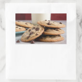 Sticker Rectangulaire Cookies et lait (Sac)